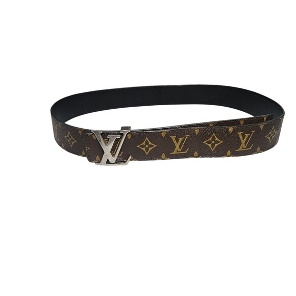 Louis Vuitton Monogram Belt -Mens- Reversible - Silver Hardware 160/40 - Picture 1 of 8